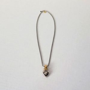 David Yurman Two-Tone Cable Heart Pendant Necklace